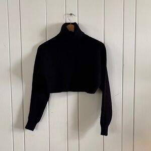 House of Harlow 1960 Black Cropped Turtleneck Sweater